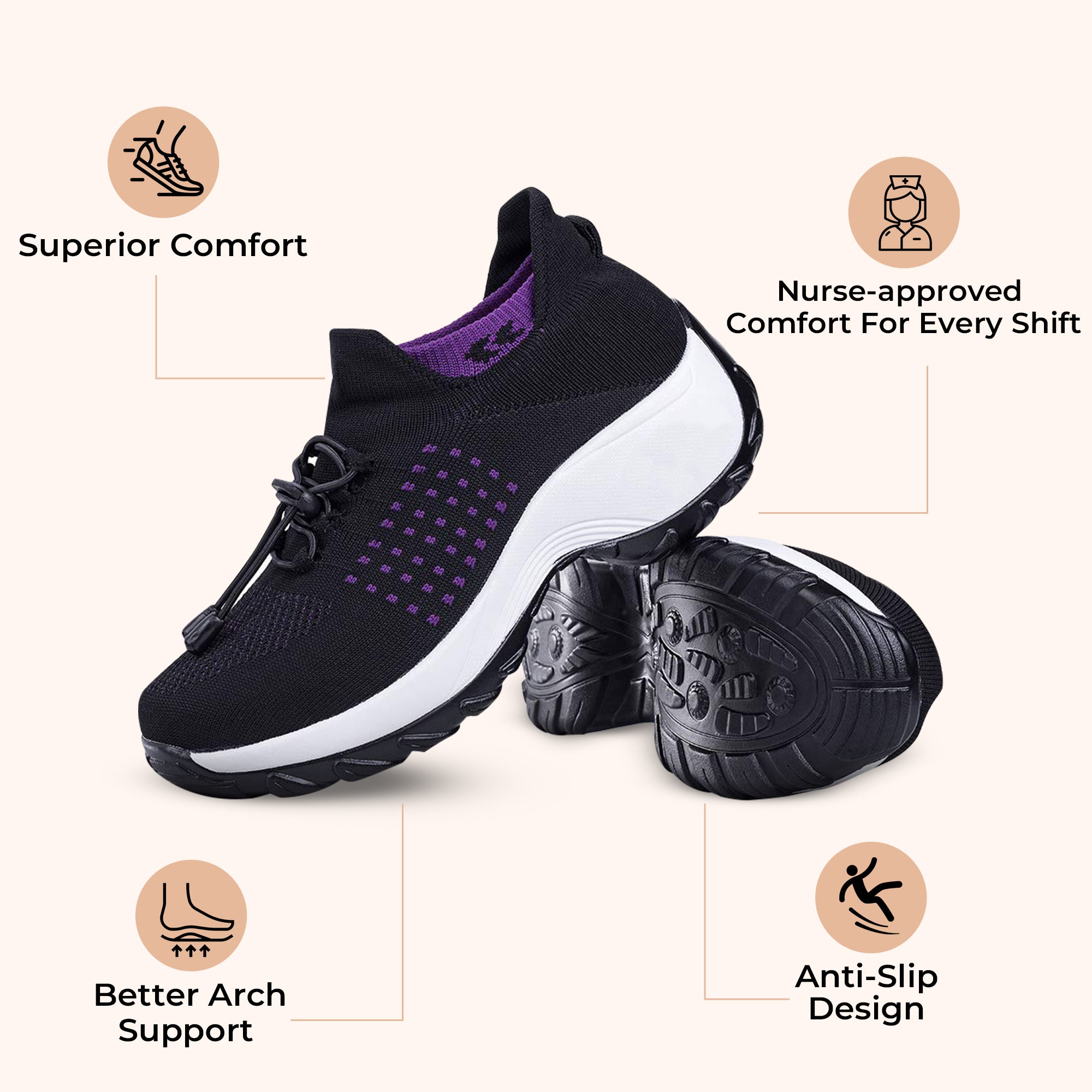 Ortho Stretch Comfort Shoes for Women - Comfort & Relief From All Day Walking