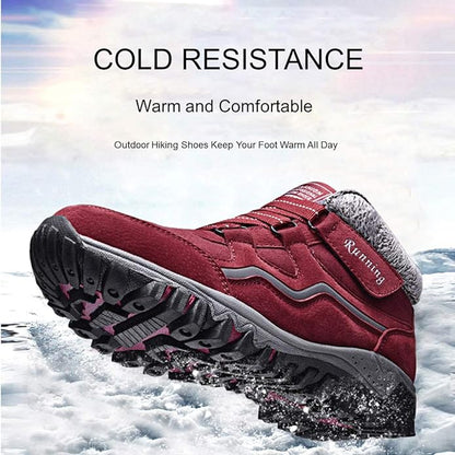 Women Winter Ortho Shoes with Warm Fur Lined & Anti-Slip Soles for Outdoor Walking and Trekking