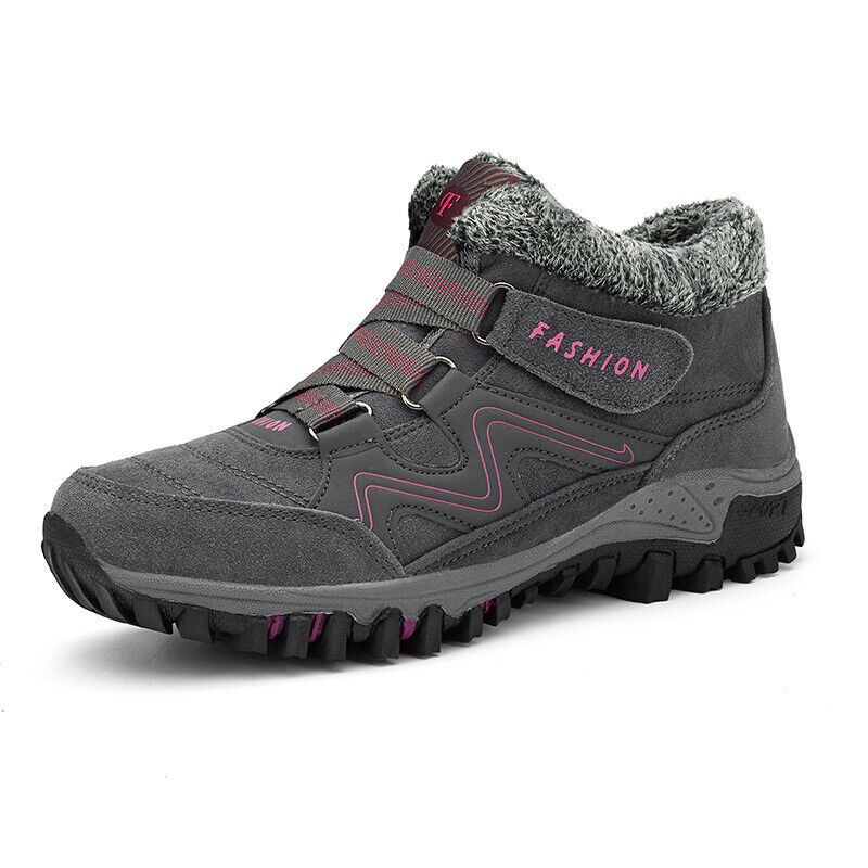 Women Winter Ortho Shoes with Warm Fur Lined & Anti-Slip Soles for Outdoor Walking and Trekking